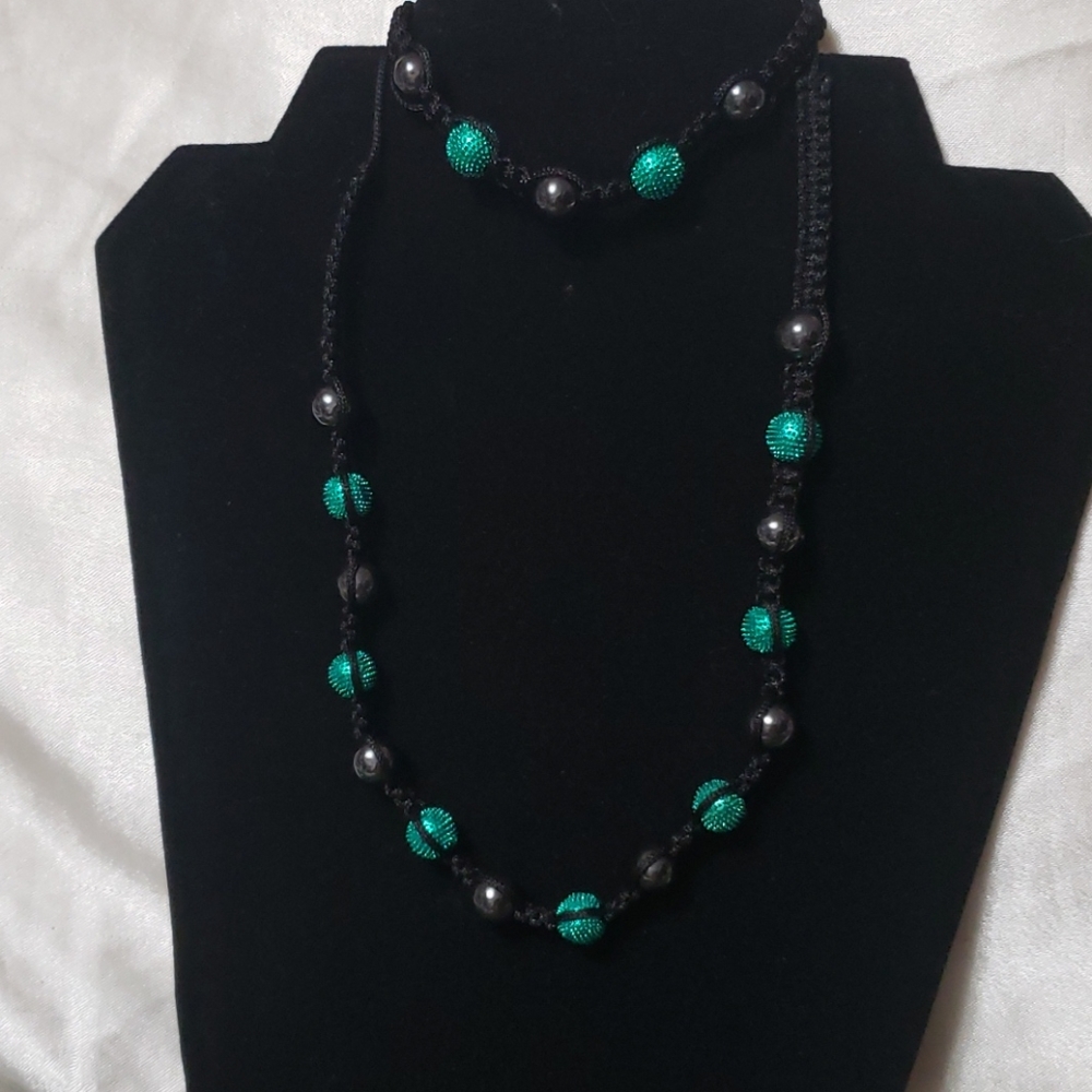 Shanballa  Necklace and Bracelet Set